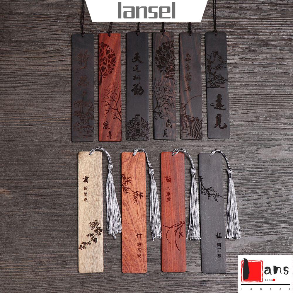 Kẹp Đánh Dấu Sách Bằng Gỗ Đàn Hương Phong Cách Trung Hoa Cổ Điển