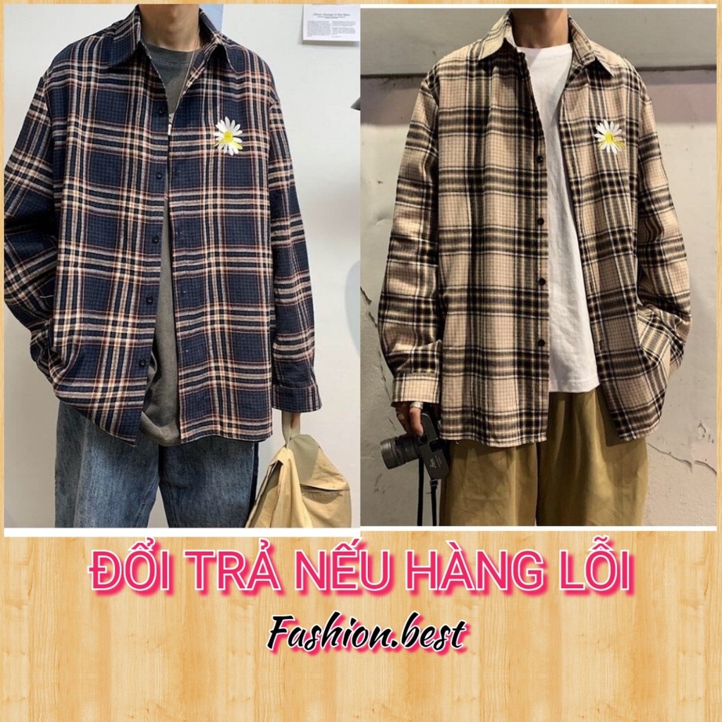 Áo caro nam nữ phong cách hàn quốc Flannel, nhiều màu cá tính phong cách ulzzang chống nắng
