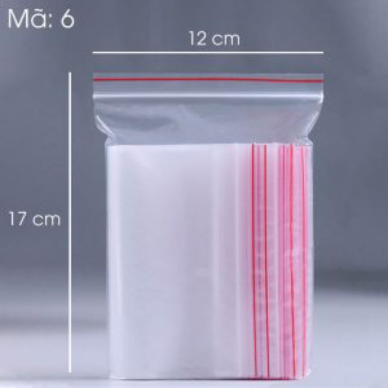 Túi zip chỉ đỏ size 12 x 17