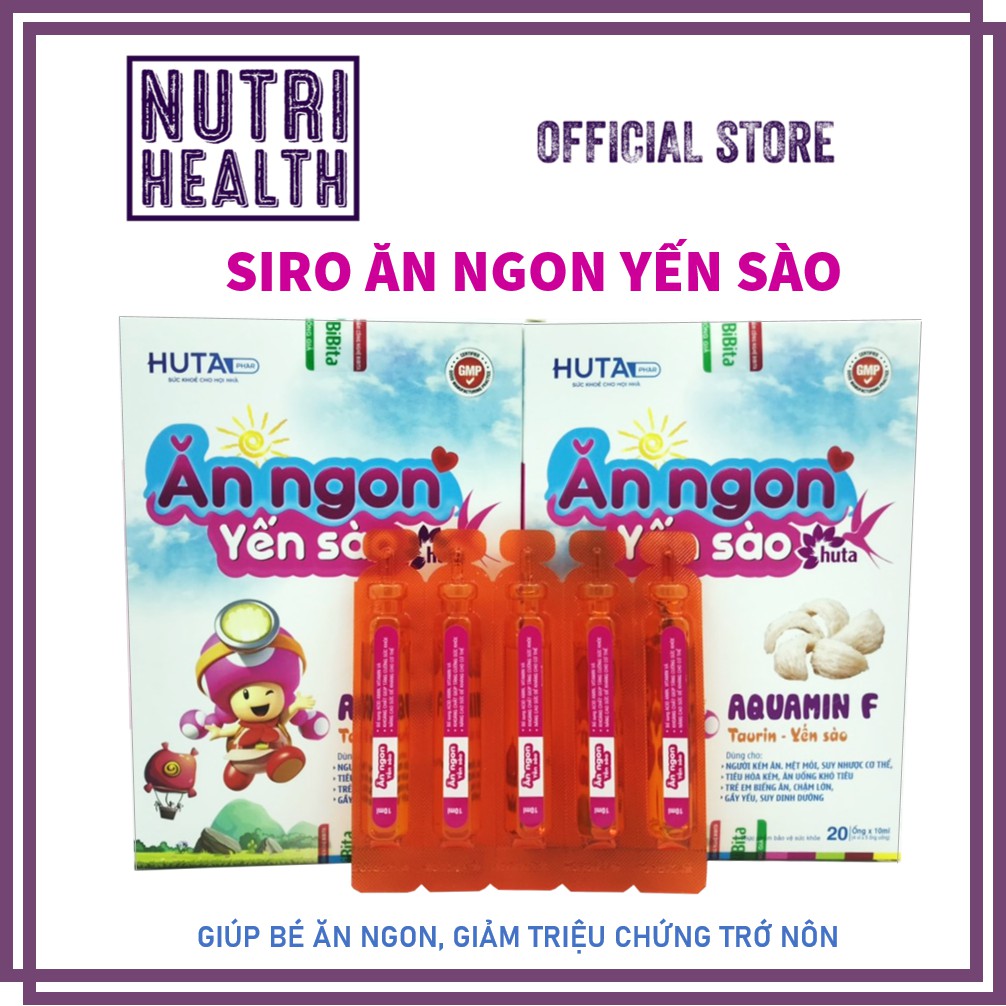 Siro yến sào HUTA vị YẾN đặc trưng - Chứa 4 loại enzym tiêu hoá - Giảm trớ, nôn, giúp bé ăn ngon ngủ ngon 20 ống