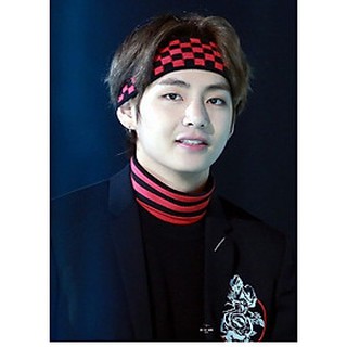 Băng đô thể thao V kẻ caro đen đỏ