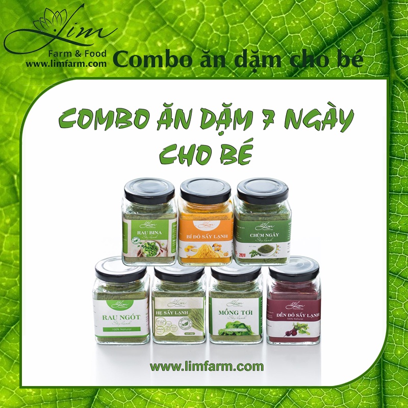 Combo bột ăn dặm cho bé - 100% nguyên chất - BÍ KÍP "NUÔI CON NHÀN TÊNH" CỦA BÀ MẸ HIỆN ĐẠI - Bột rau củ sấy lạnh