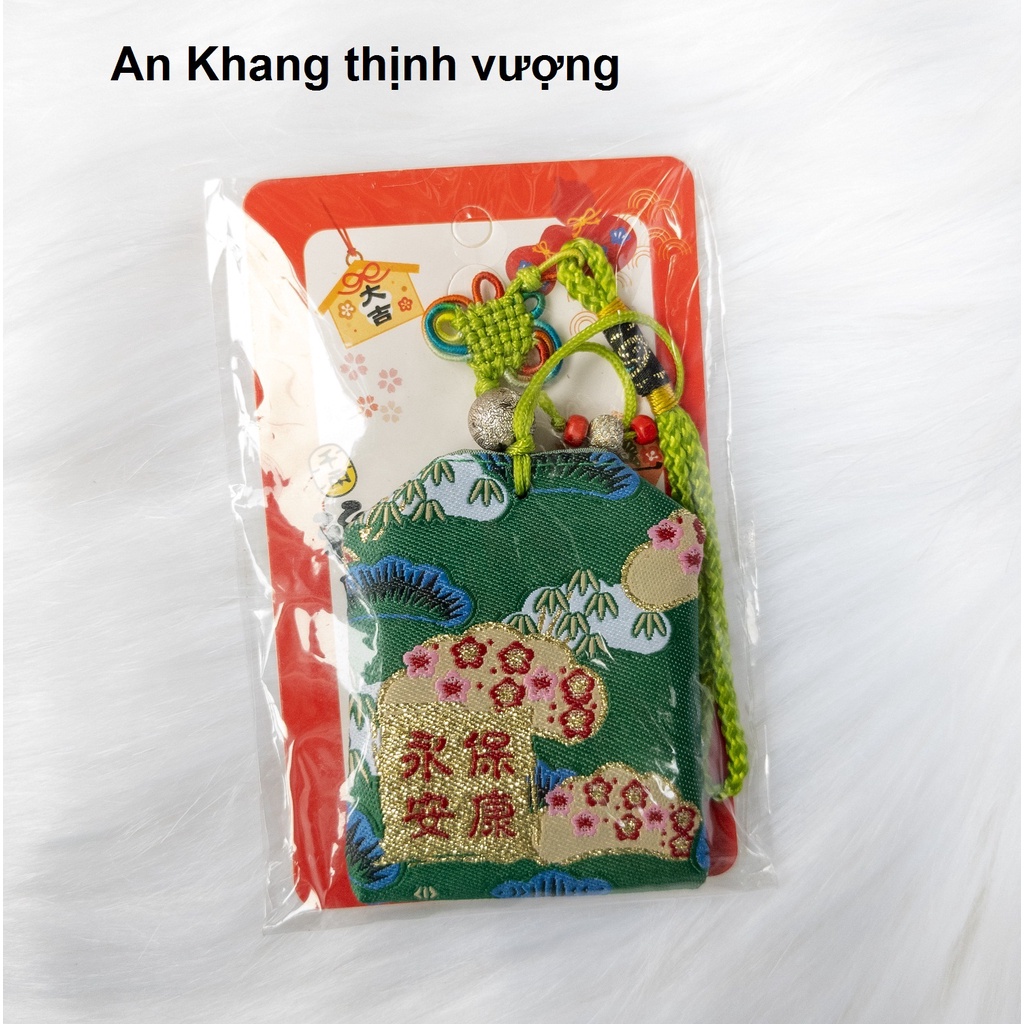 Túi Phước May Mắn Omamori Tặng Đá Ngũ Sắc