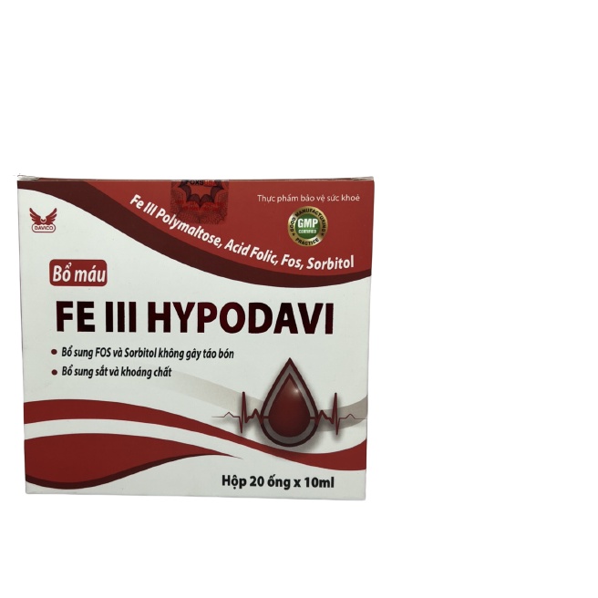 Viên Uống Fe Lll Hypodavi  Hỗ Trợ Bổ Sung Sắt Tái Tạo Hồng Cầu, Cải Thiện Tình Trạng Thiếu Máu Của Cơ Thể