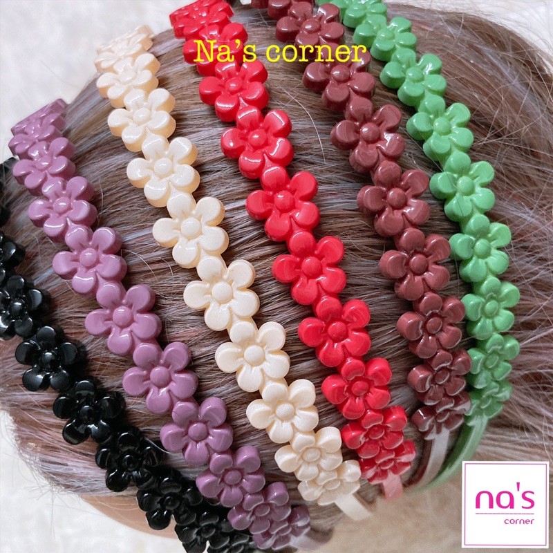 Cài tóc bờm tóc đơn giản nhựa hoa nhiều màu sắc