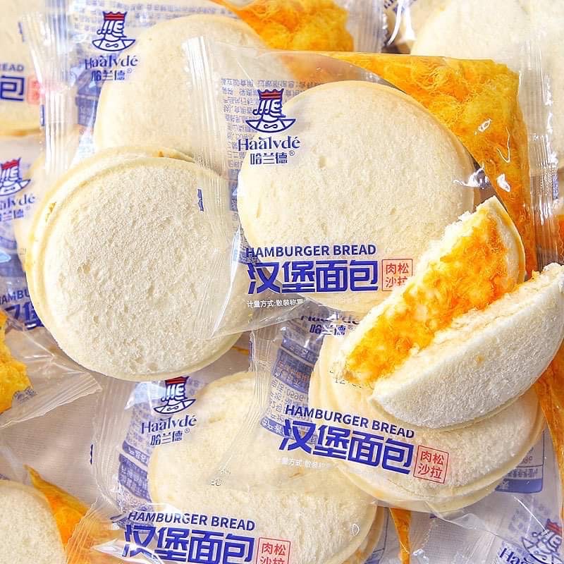 Thùng nguyên 2kg bánh Hambuger sốt ruốc sữa chua siêu ngon tiện lợi ( ~ 34-35 bánh ) - Shop sỉ