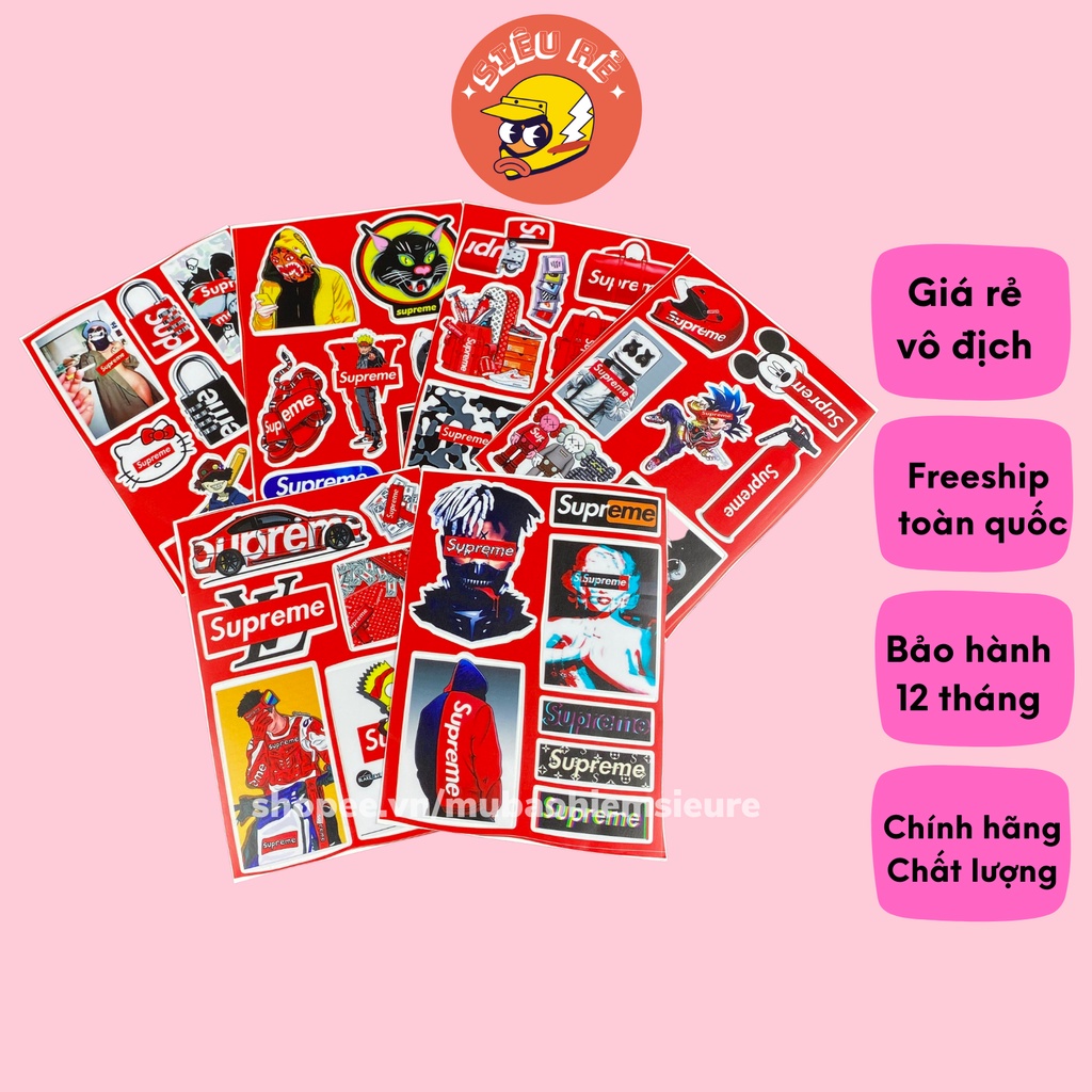 Sticker Sneaker Nhựa PVC, không thấm nước, dán nón bảo hiểm, xe, laptop, điện thoại, Vali, ...Siêu Hot