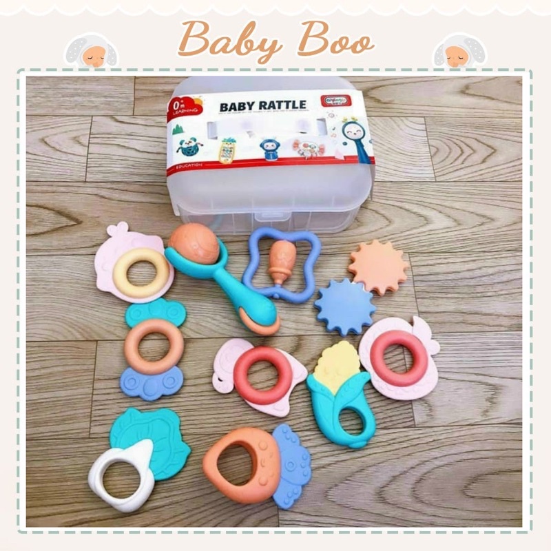 Bộ 10 xúc xắc gặm nướu ( có hộp đựng) [ babyboo]