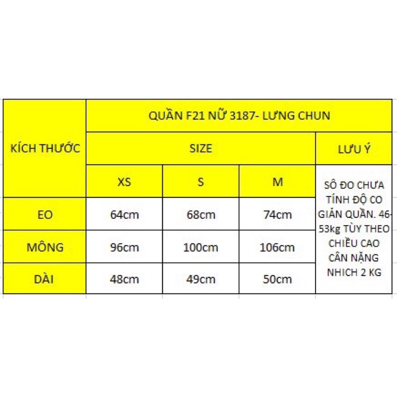 Quần Thun Da Cá F21 45-53kg - 3187 (không kèm dây rút eo)