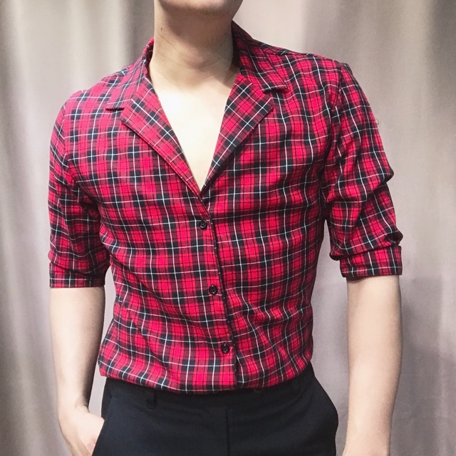Sơ mi tay lỡ cổ pijama