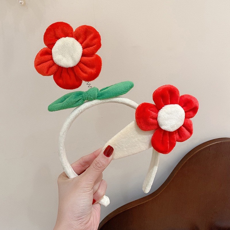 Cài tóc kẹp tóc hình bông hoa đỏ siêu kute