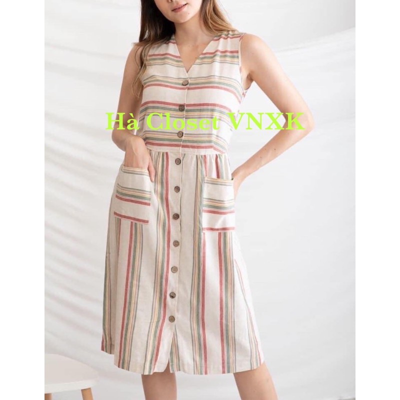Đầm Linen Kẻ Dư Xinn
