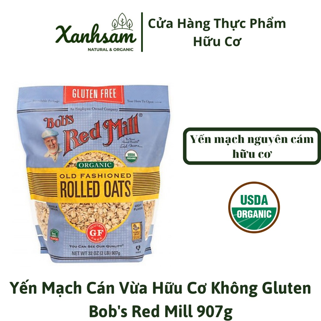 Yến Mạch Cán Vừa Hữu Cơ Không Gluten Bob's Red Mill 907g - XanhSam Organic