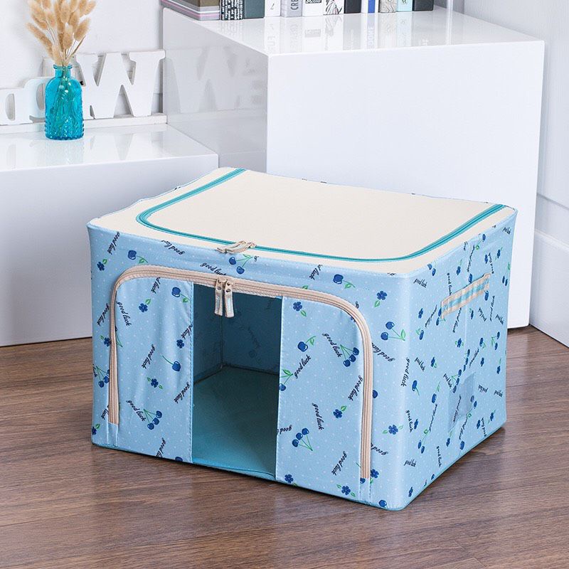 túi đựng đồ chăn khung sắt 66l, Tủ vải đựng quần áo chăn màn khung sắt, Túi đựng chăn màn quàn áo vải