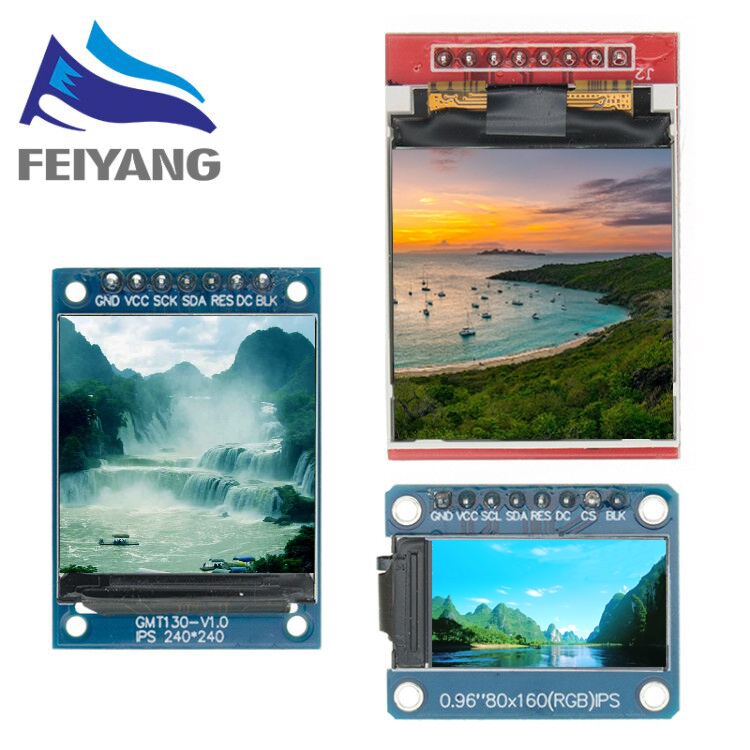 Mô Đun Màn Hình TFT 0.96 / 1.3 1.44 Inch IPS 7P SPI HD 65K ST7735 Drive IC 80 * 160 Cho Arduino