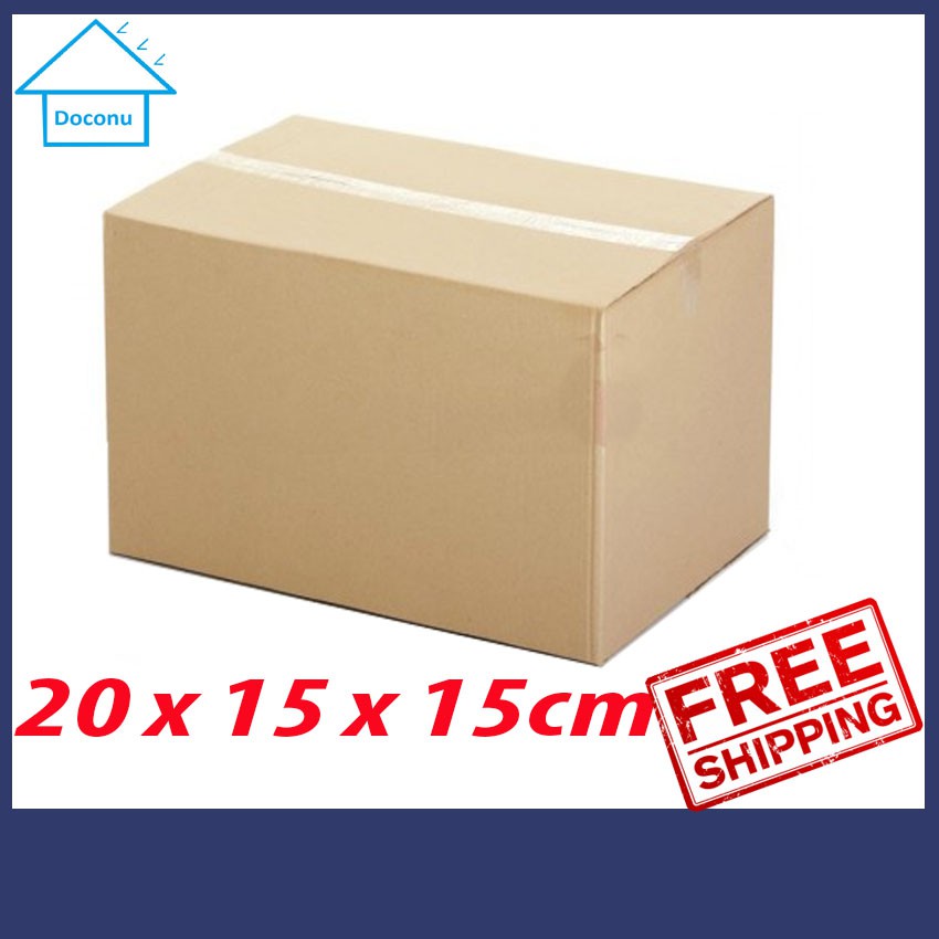 Hộp bìa carton 20 x 15 x 15cm DOCONU. Thùng bìa carton gói hàng