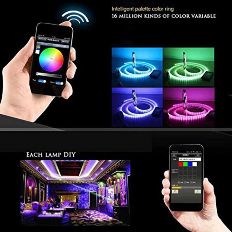 Bộ Đèn Led 5050 Rgb Thông Minh Điều Khiển Bằng Bluetooth / Wifi