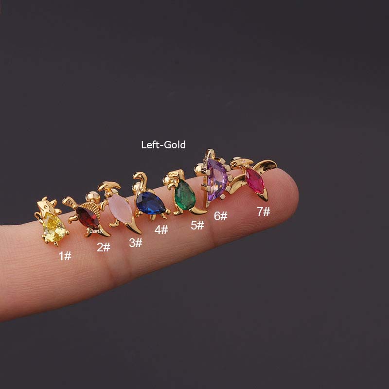 1 khuyên tai hình khủng long 20G