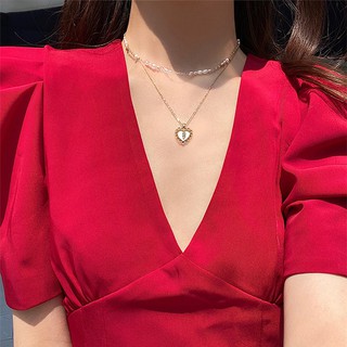 Dây Chuyền Mặt Hình Vỏ Sò Đính Ngọc Trai Sang Trọng Cho Nữ
