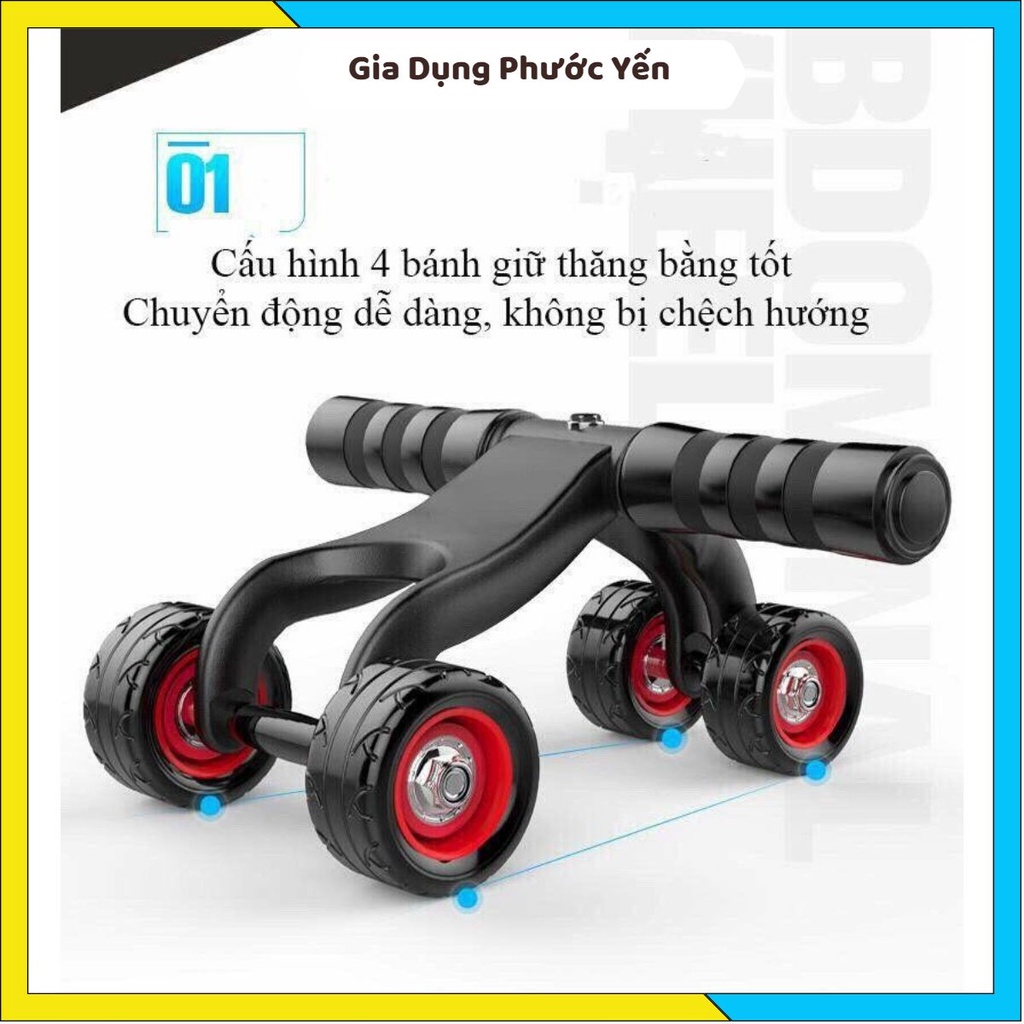 Con lăn tập cơ bụng 4 bánh