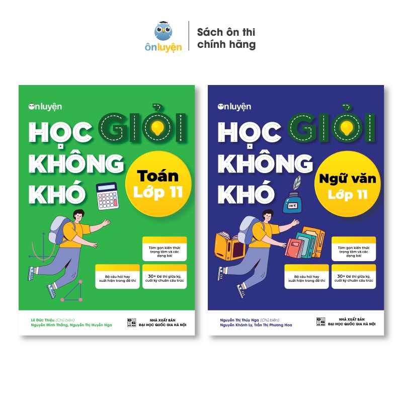 Combo 2 Cuốn Sách Học Giỏi Không Khó môn Toán Văn lớp 11 - Nhà sách Ôn Luyện