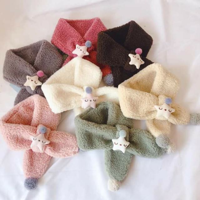 Khăn dạ bông đính sao baby