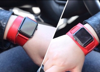 Dây da double tour Hermes cho Apple Watch