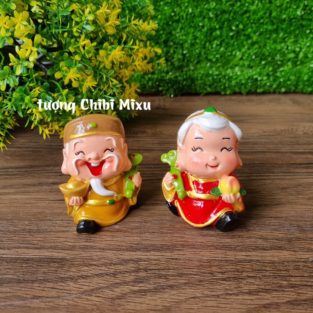 Bộ đôi ông bà Thổ Địa, Thổ Địa Ông - Thổ Địa Bà 6cm
