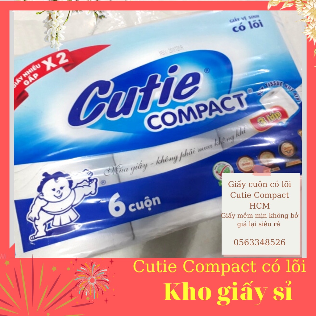 Giấy vệ sinh 6 cuộn có lõi thương hiệu NTPM Cutie Compact