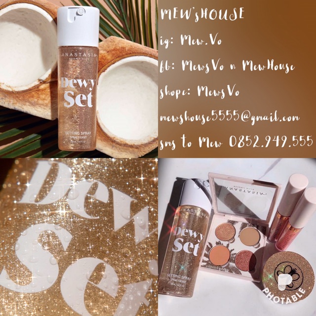 Dầu Anastasia Beverly Hills Shimmer Body Oil và xịt Dewy Set Setting Spray | BigBuy360 - bigbuy360.vn