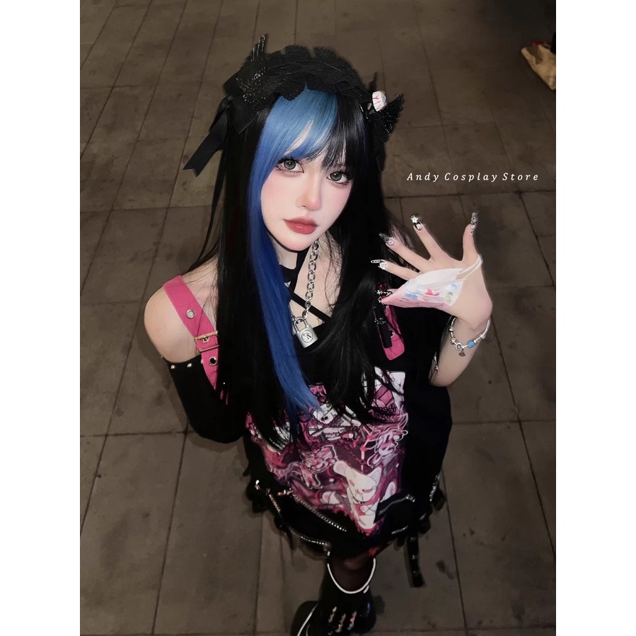 [CÓ SẴN] Wig teen/ tóc giả đen xanh miku Mignon Alice Garden