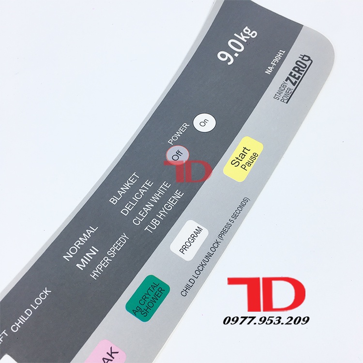 Tem bảng điều khiển dành cho máy giặt PANASONIC Điện Lạnh Thuận Dung