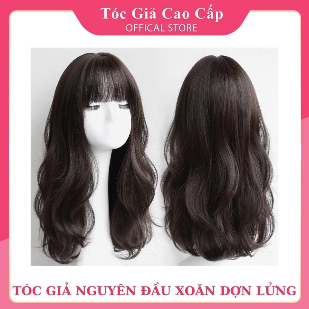 Tóc giả nguyên đầu xoăn dợn kiểu hàn. Tóc cả đầu xoăn sóng dợn đẹp nhất.