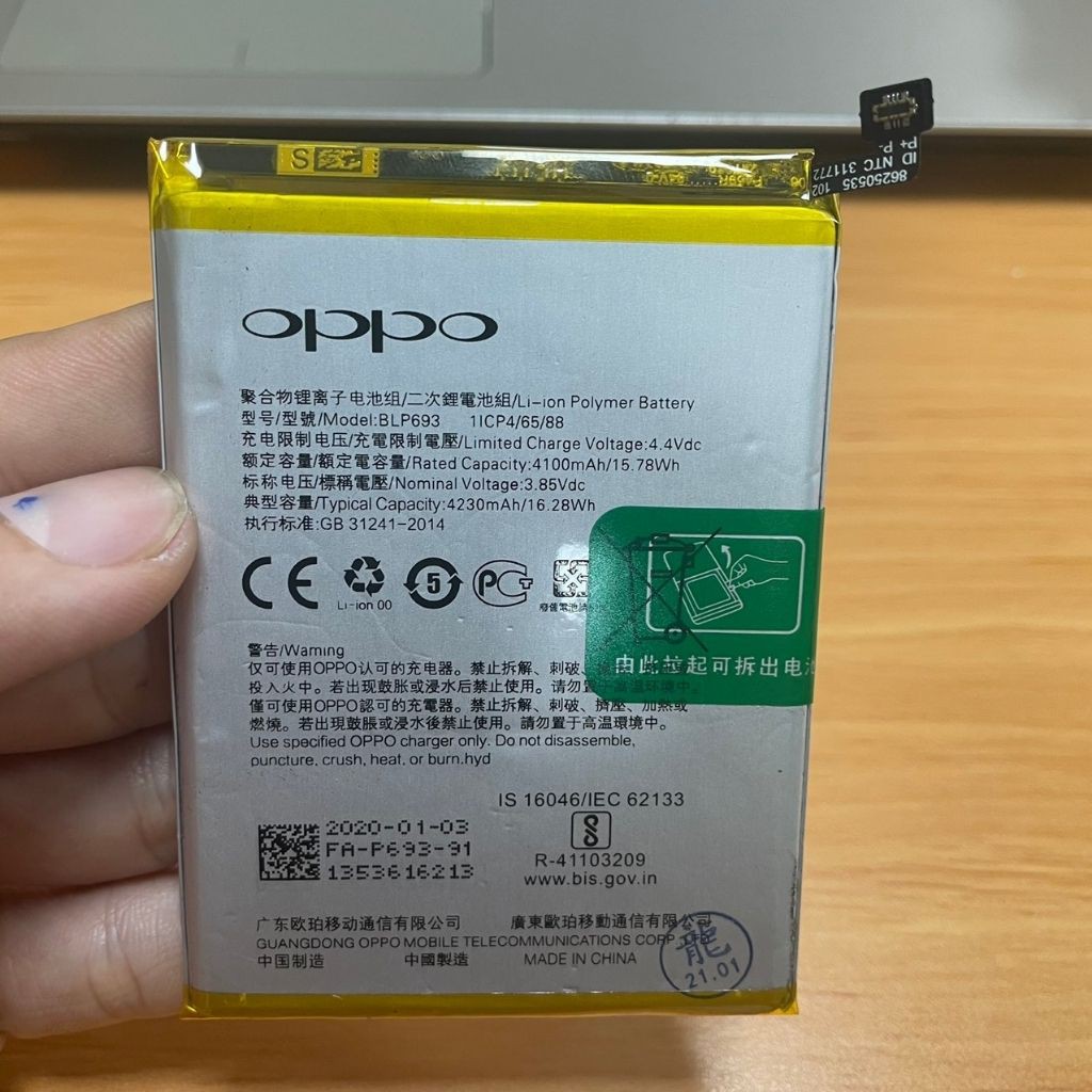 Pin Realme 3 BLP693 Dung Lượng 4230mAh Hàng Zin Nhập Khẩu Bảo Hành 6 Tháng 1 Đổi 1