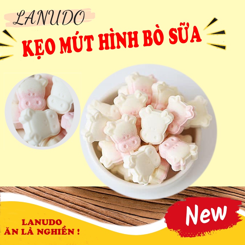 Kẹo mút cho bé vị sữa tổng hợp mix vị ngộ nghĩnh hình bò sữa siêu ngon LANUDO