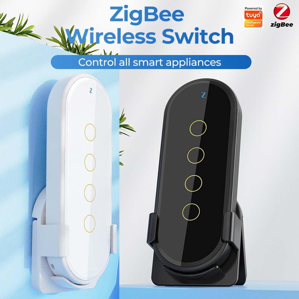 Công Tắc Nhà Thông Minh Không Dây SMATRUL Tuya ZigBee 4 Gang 12 Cảnh Điều Khiển Từ Xa