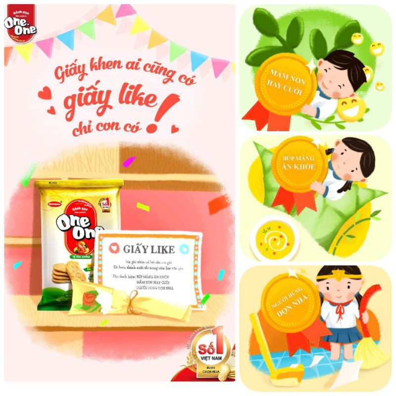 Bánh gạo ONE ONE® vị bò nướng/tôm nướng 150g