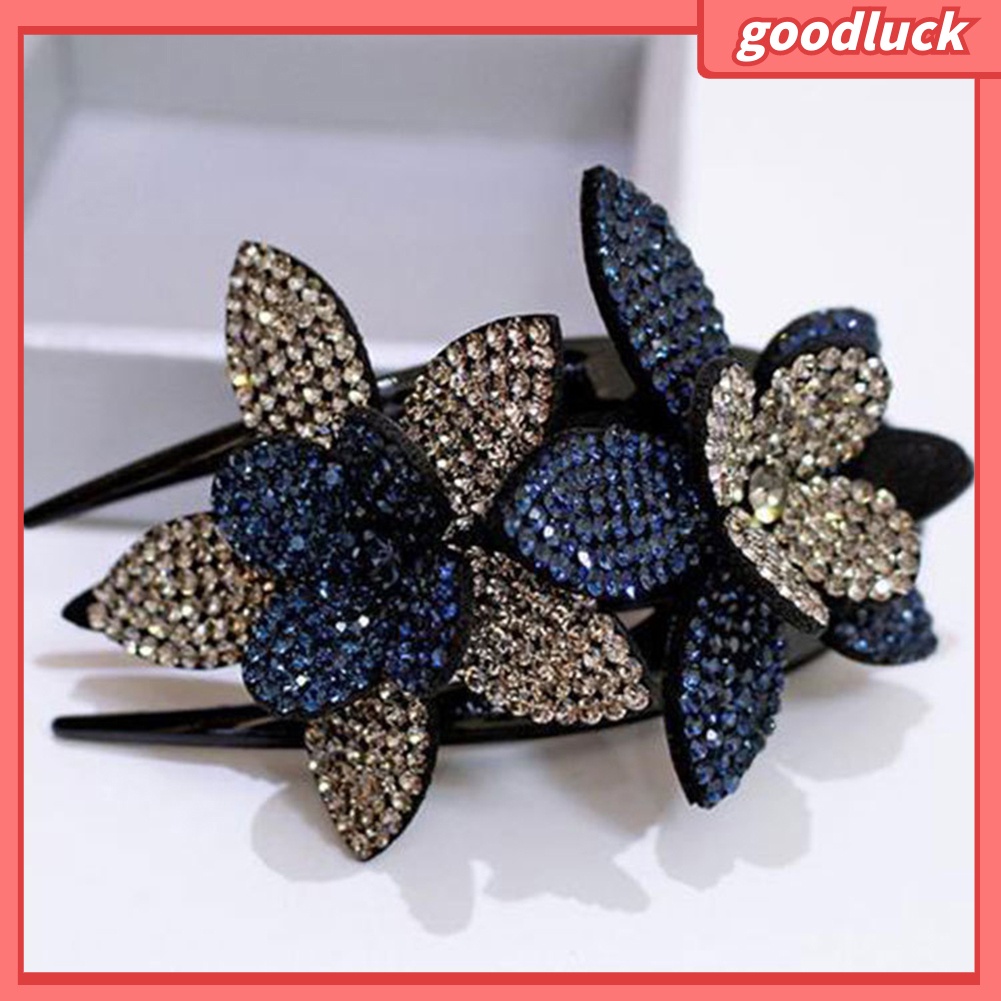 Kẹp tóc hình hoa đính kim cương giả thời trang sang trọng cho nữ