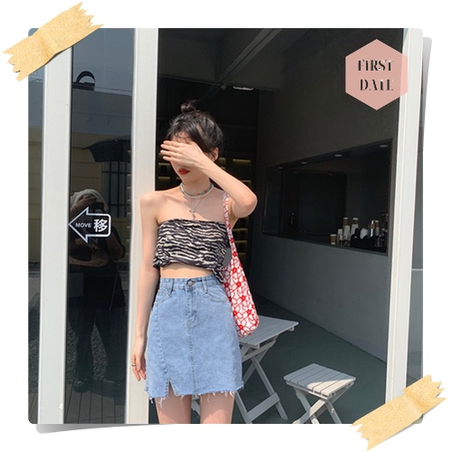 (CÓ SẴN) Chân váy bò Chân váy jean jeans FIRST DATE ngắn xẻ tà váy denim nữ mới túi cạp cao hông váy chữ A | BigBuy360 - bigbuy360.vn