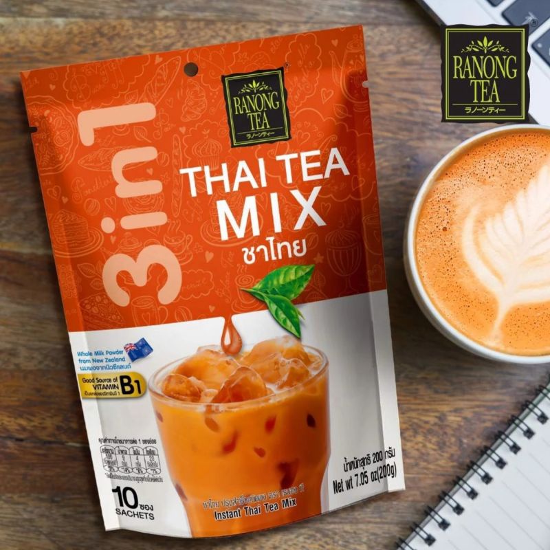 Trà Sữa Thái Hòa Tan RANONG TEA - Túi 200g (10 gói x 20g)