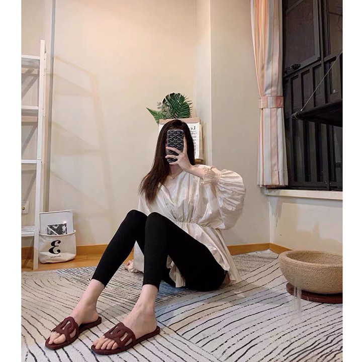 Dép lê nữ phong cách Hàn Quốc, Dép chữ H xoắn nhựa dẻo êm chân siêu bền, Quảng Châu loại 1 Hot Hit đi mưa chống nước