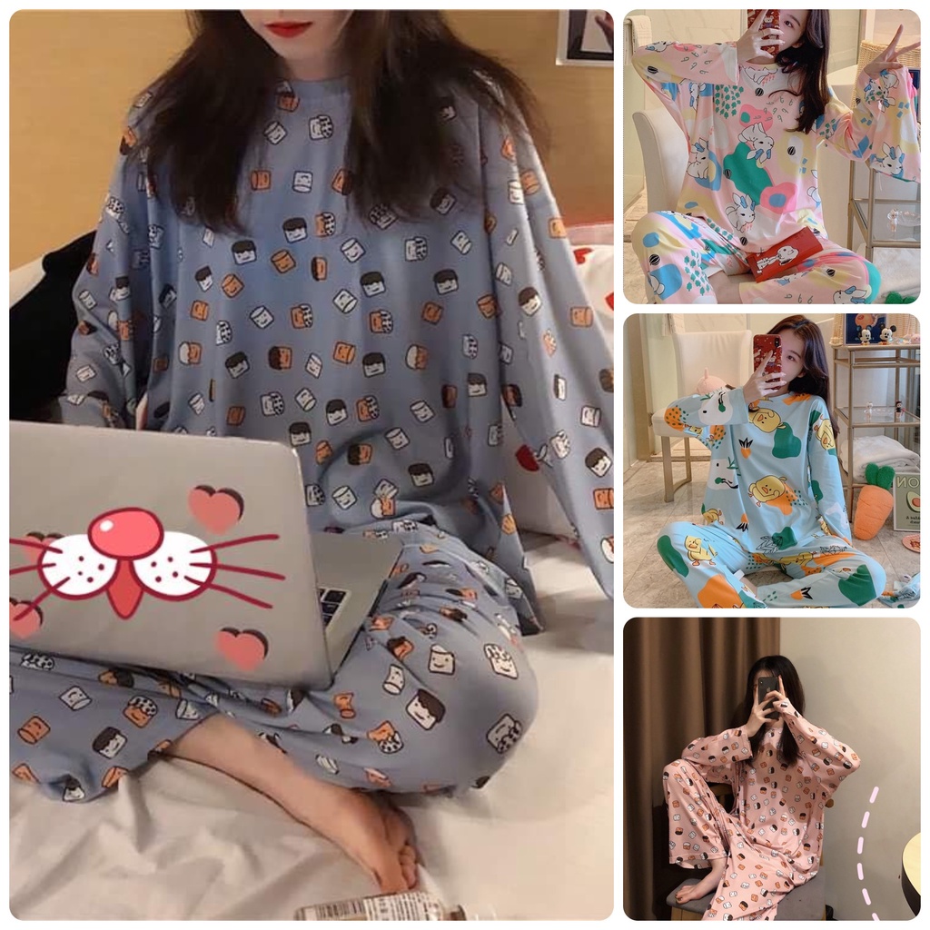 Set ulzzang đồ ngủ họa tiết bánh ngọt DN010 (có ảnh thật)