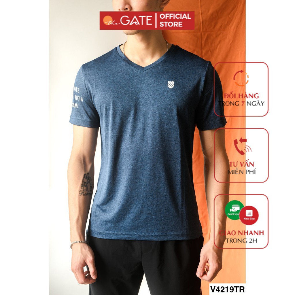 Áo phông Kswisss V4219TR cho nam đi tập nhanh khô, siêu nhẹ, co giãn đa chiều cổ tim