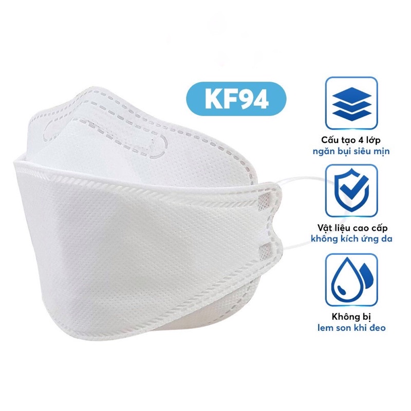 Khẩu trang 4D KF94 Hàn Quốc kháng khuẩn cao cấp chống bụi mịn