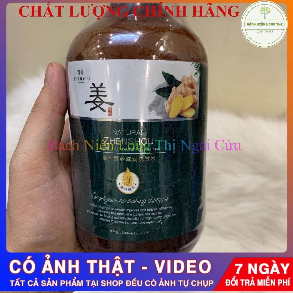 Dầu gội đầu thảo dược - Dầu Gội Gừng Tươi ngăn rụng tóc, mọc tóc-500ml