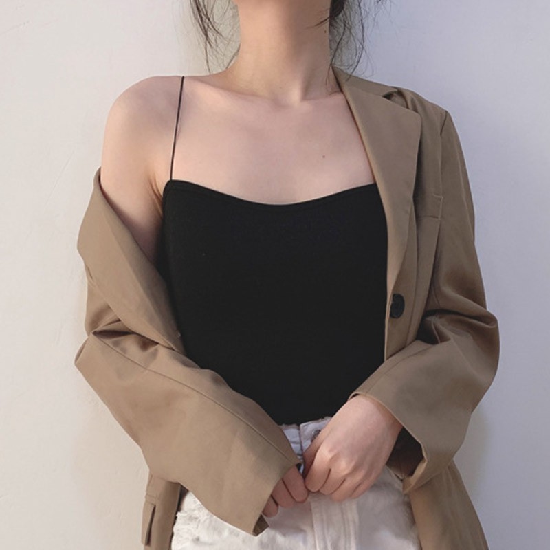 Áo hai dây cổ U có đệm lót ngực không gọng thép cho nữ