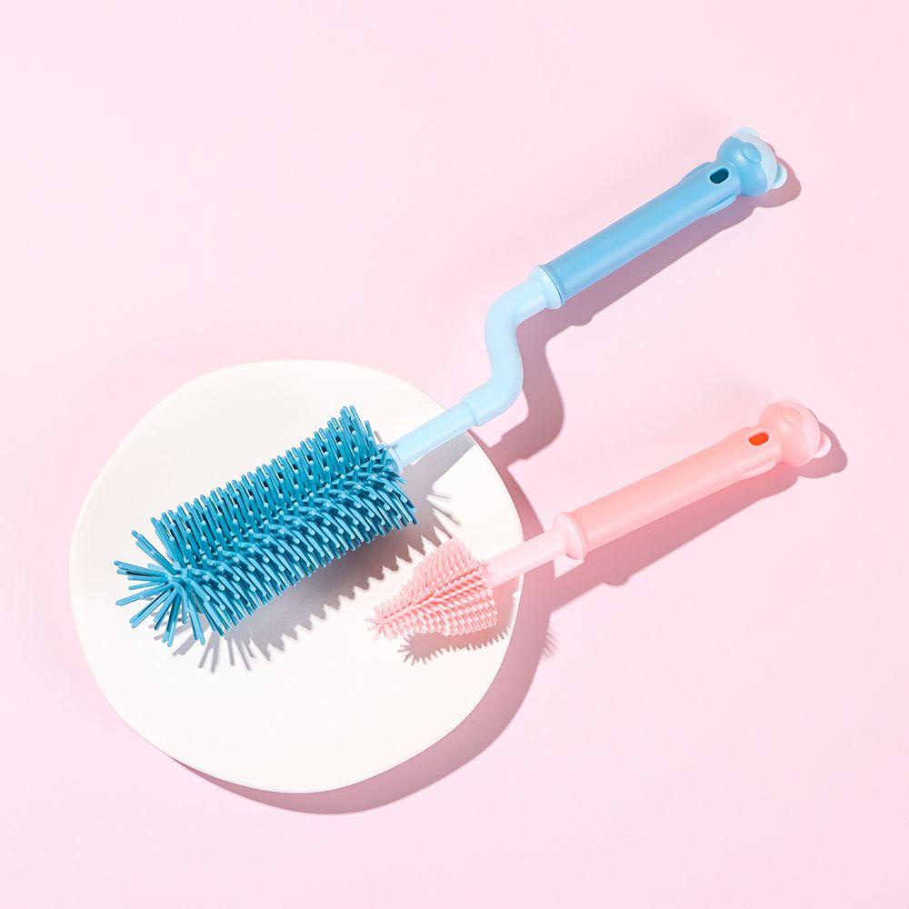 SUSANS Bàn Chải Silicone Cán Dài Xoay 360 Độ Tiện Dụng° Cọ Vệ Sinh Bình Sữa Em Bé Có Thể Xoay Được Tiện Dụng