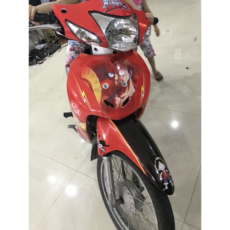 tem trùm wave onepice đỏ, độ team dán phủ decal xe máy giá rẻ đẹp