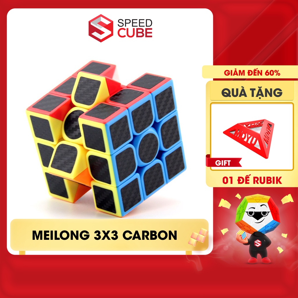 [Mã 44LIFESALE giảm 10% đơn 99K] Rubik 3x3 giá rẻ carbon, Rubik 3 tầng Moyu Meilong 3 WCA Carbon 2021 - Shop Speed Cube