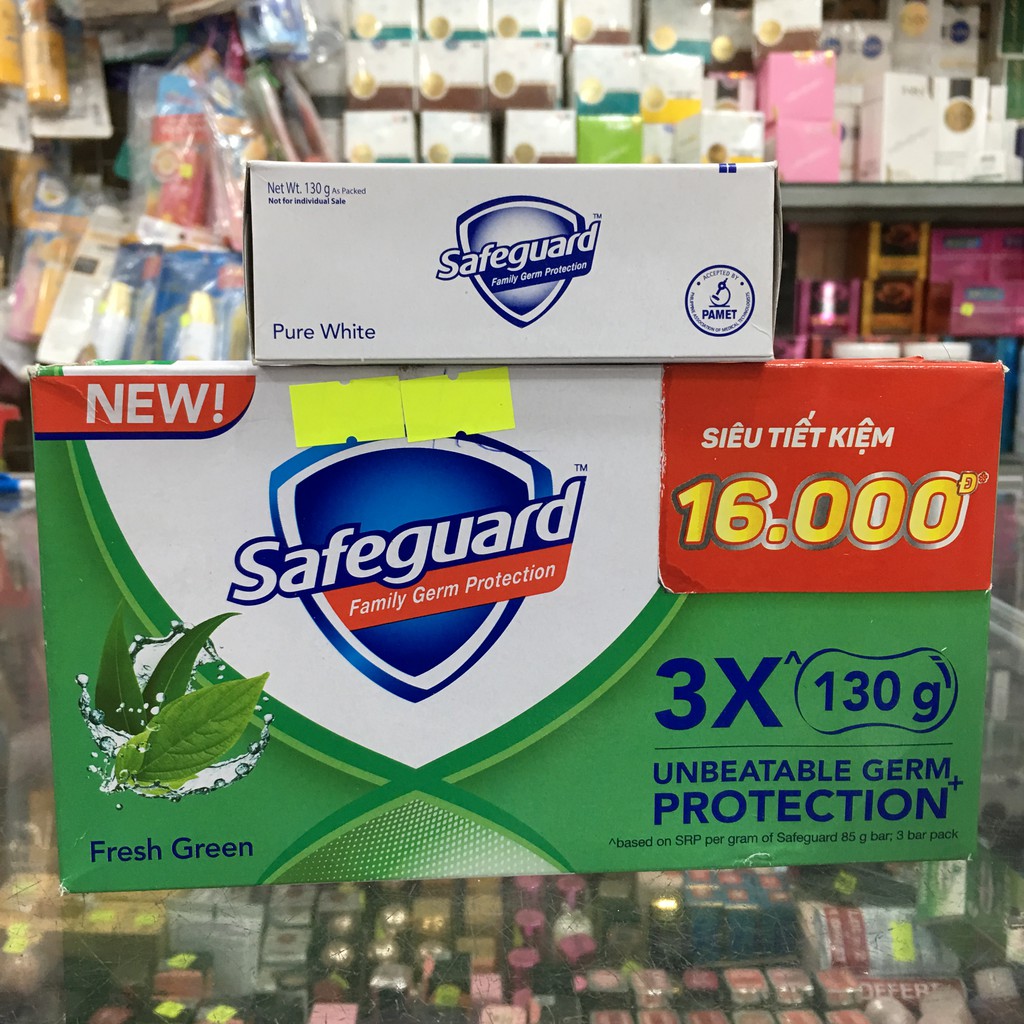 Xà phòng Safeguard Fresh Green Pure White 130g